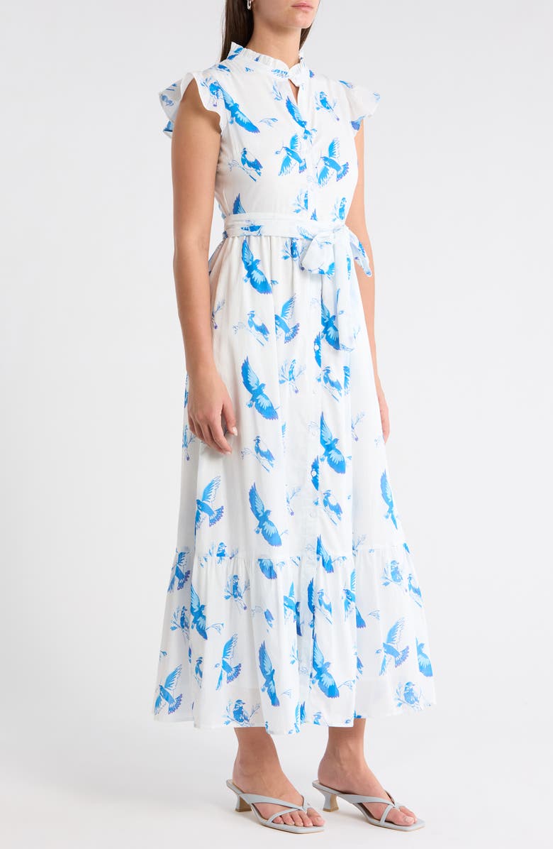 SUGARLIPS Lenira A-Line Dress, Alternate, color, White Blue Combo