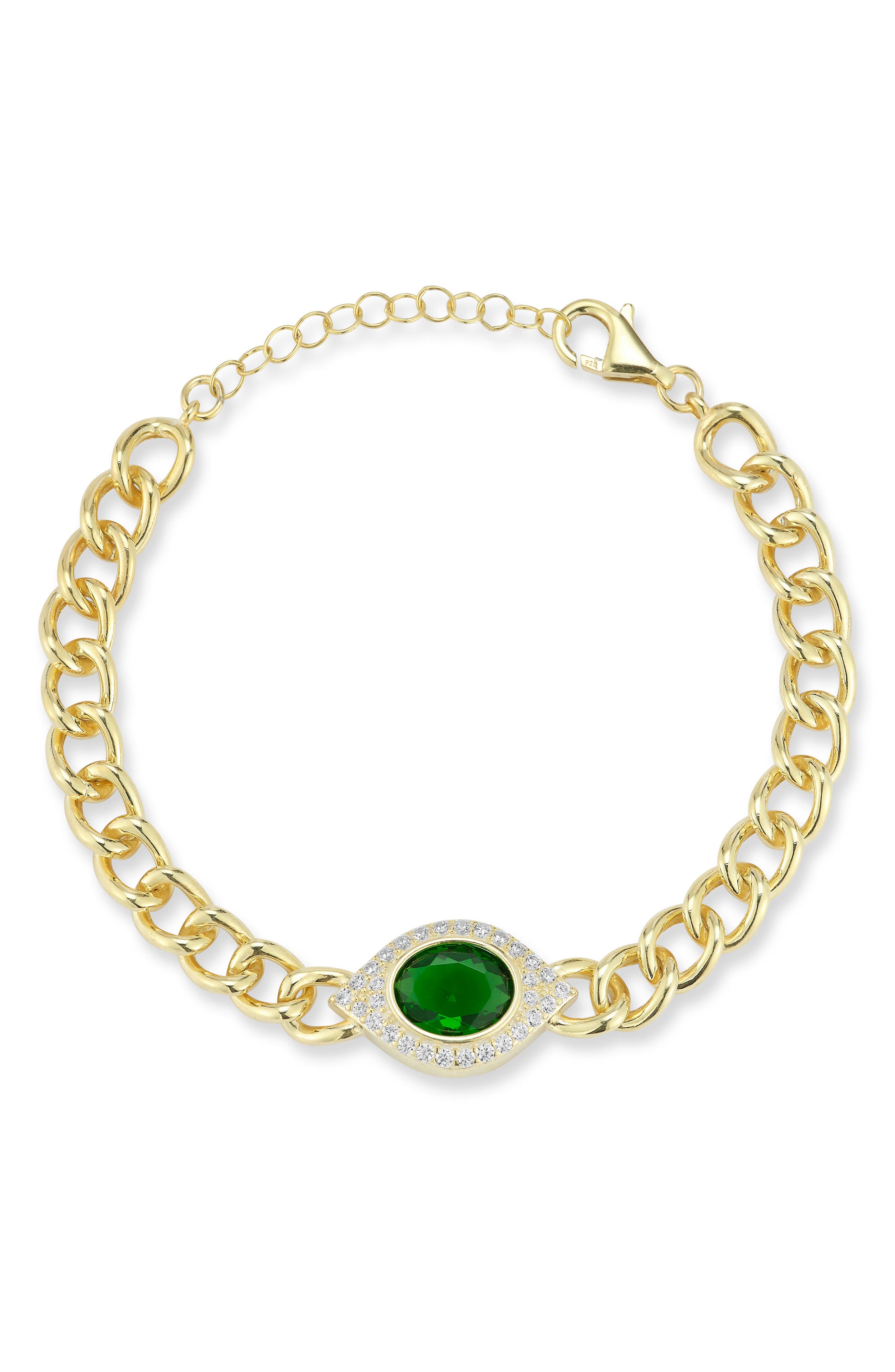 CHLOE AND MADISON Cubic Zirconia Evil Eye Bracelet