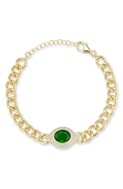 Cubic Zirconia Evil Eye Bracelet