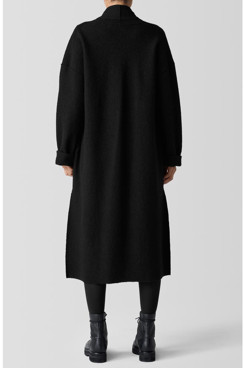High Collar Wool Felted Coat, Alternate, color, BLACK