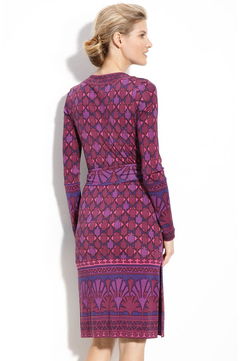 'Audra' Long Sleeve Silk Dress, Alternate, color, PINK HASTING/ HUDSON