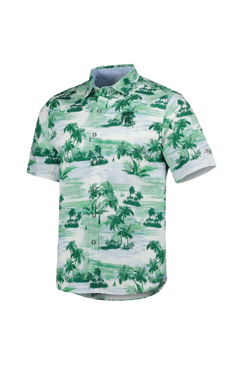 Men's Tommy Bahama Green Michigan State Spartans Tropical Horizons Button-Up Shirt, Alternate, color, Green