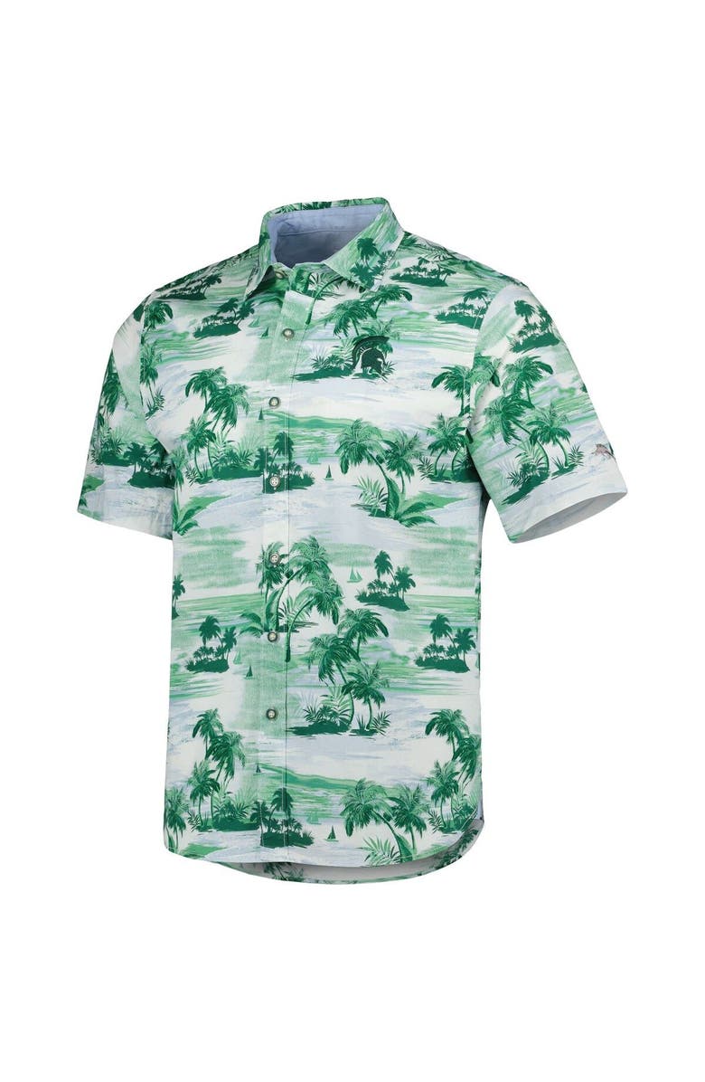 Tommy Bahama Men's Tommy Bahama Green Michigan State Spartans Tropical Horizons Button-Up Shirt, Alternate, color,