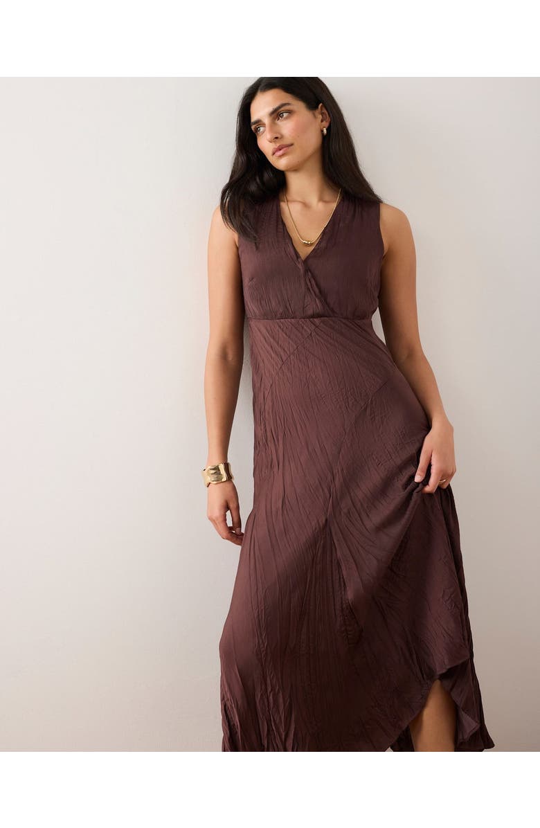 MINT VELVET Crinkle Maxi Dress, Alternate, color, Burgundy