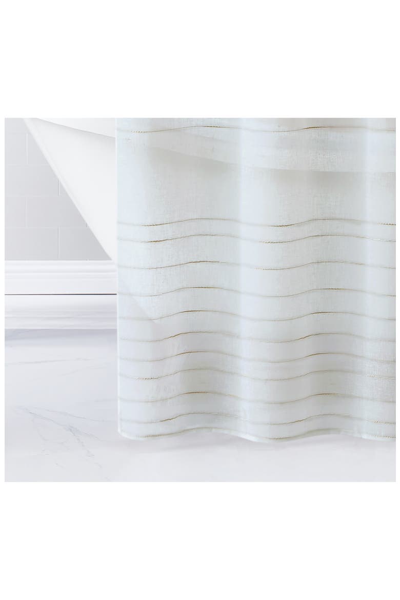 Lisa Textured Stripe Shower Curtain, Alternate, color, LINEN