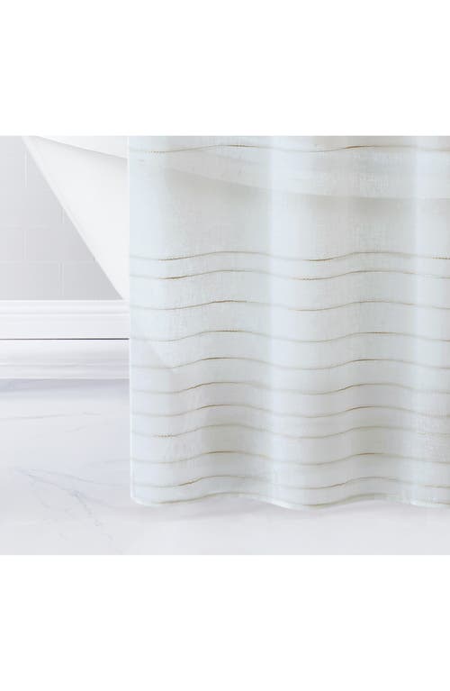 Dainty Home Lisa Textured Stripe Shower Curtain In White
