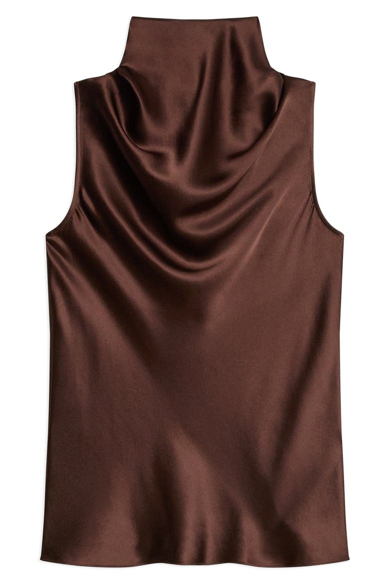 Silk Satin Draped Tank, Alternate, color, SERRA