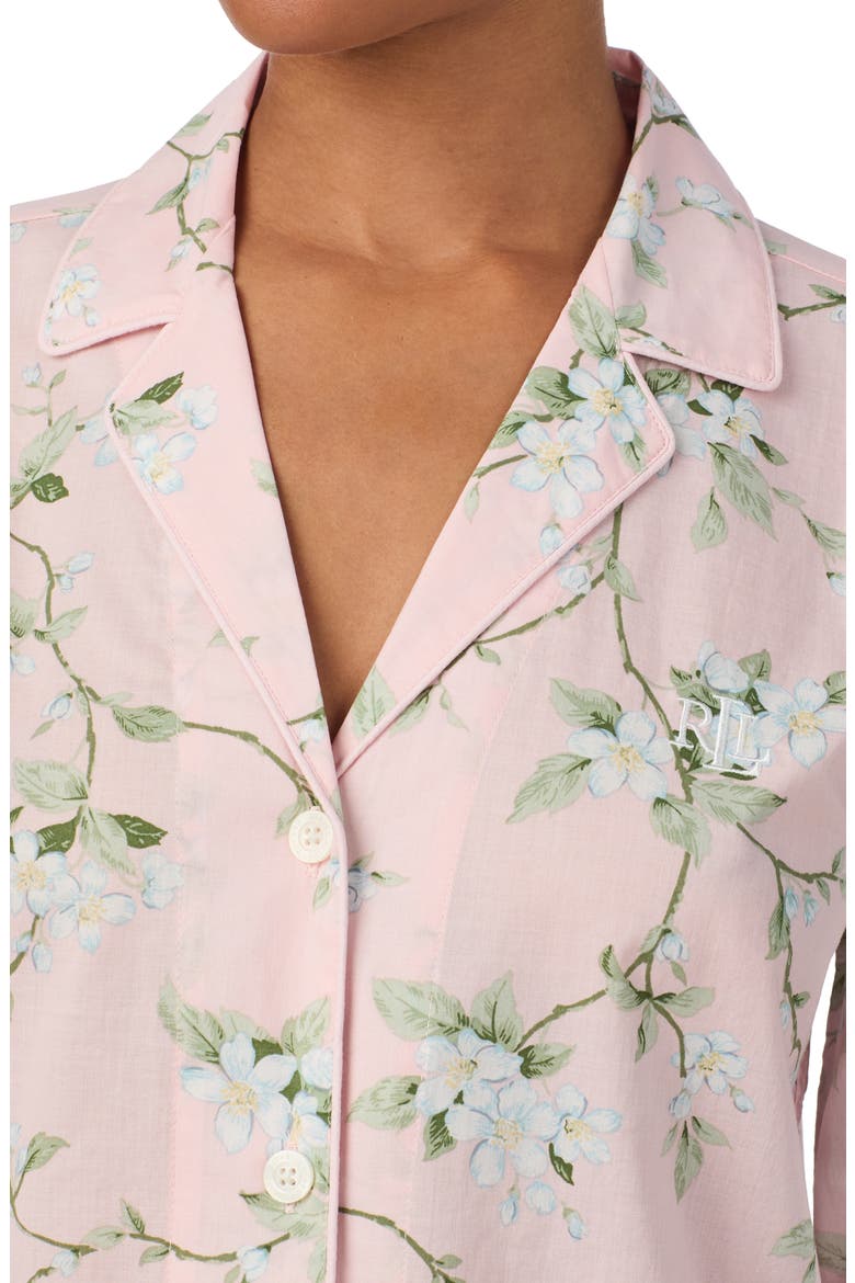 Floral Cotton Blend Pajamas, Alternate, color, BLUSH FLORAL