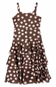 Kids' Polka Dot Satin Party Dress