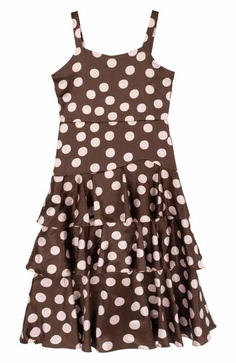 Kids' Polka Dot Satin Party Dress
