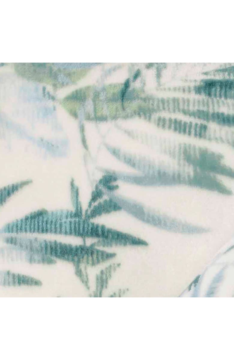 Tommy Bahama Wallpaper Leaves Fleece Throw Blanket, Alternate, color, Green