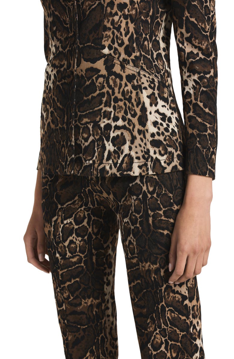 St. John Collection Leopard Jacquard Twill Pants, Alternate, color, 