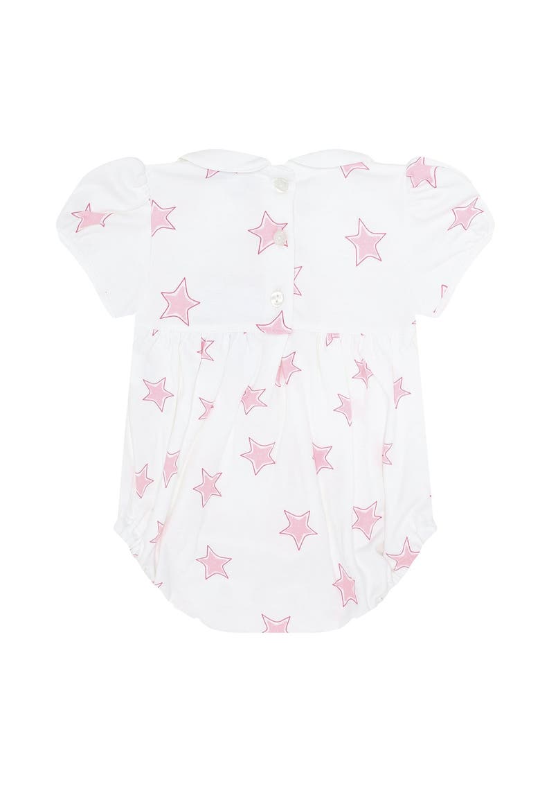 Pink Stars Print Smocked Bubble - Baby, Alternate, color, Pink