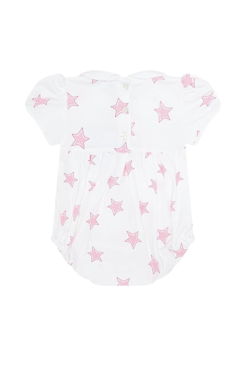 Nellapima Pink Stars Print Smocked Bubble - Baby, Alternate, color, Pink