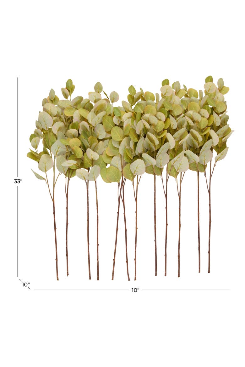 Set of 12 Eucalyptus Artificial Stems, Alternate, color, GREEN
