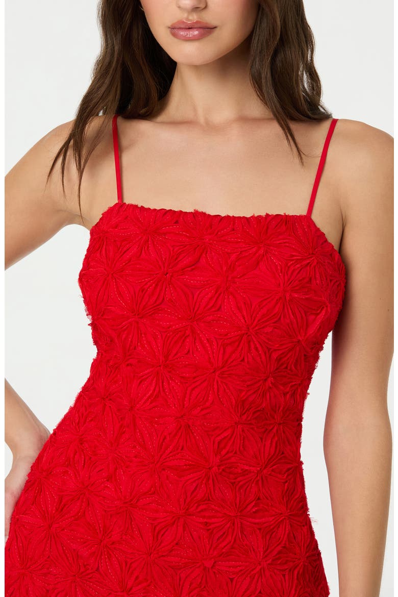 3D Floral Minidress, Alternate, color, RED