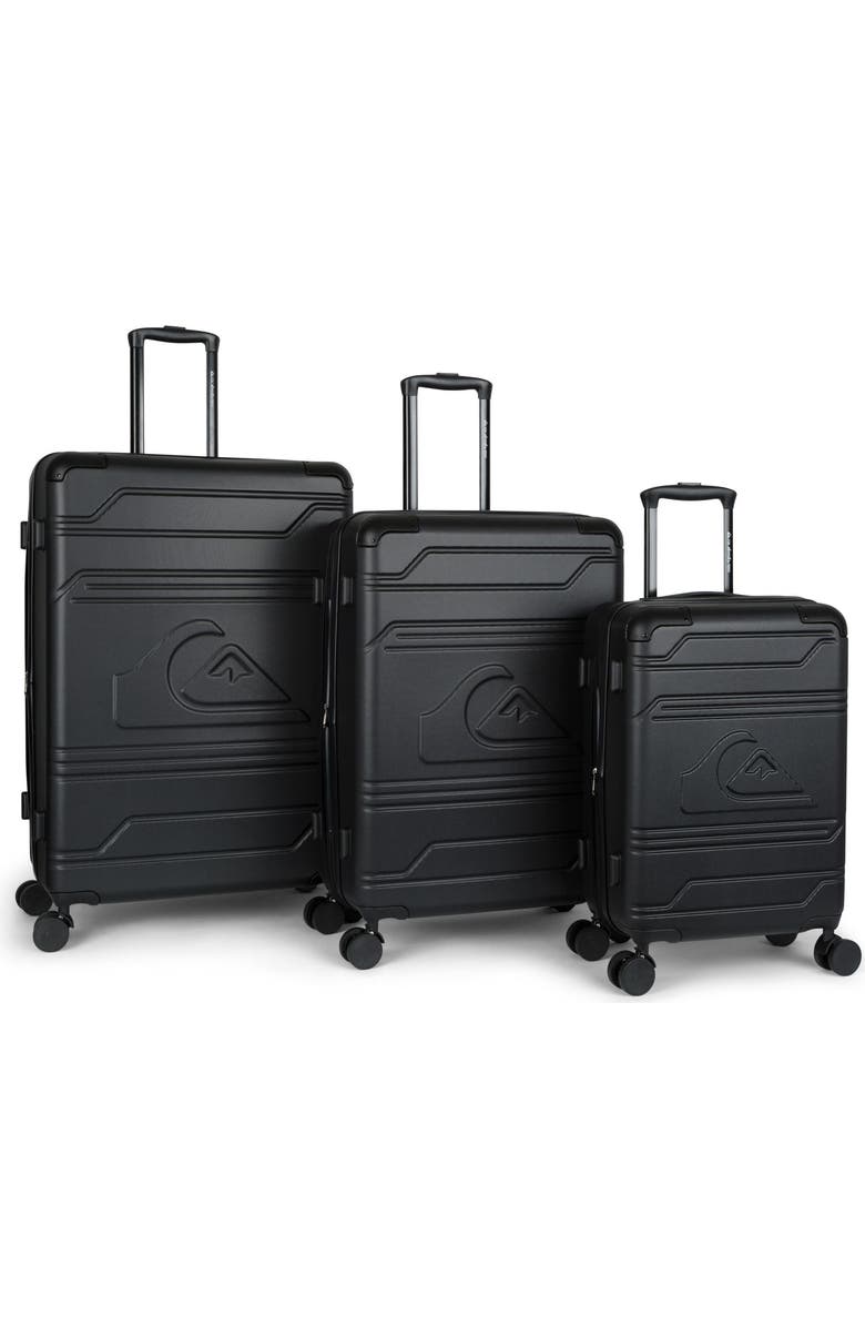 Quiksilver Rincon Suitcases PC Hardside Expandable Luggage with Spinner Wheels, 3-Piece Set, Main, color, Black