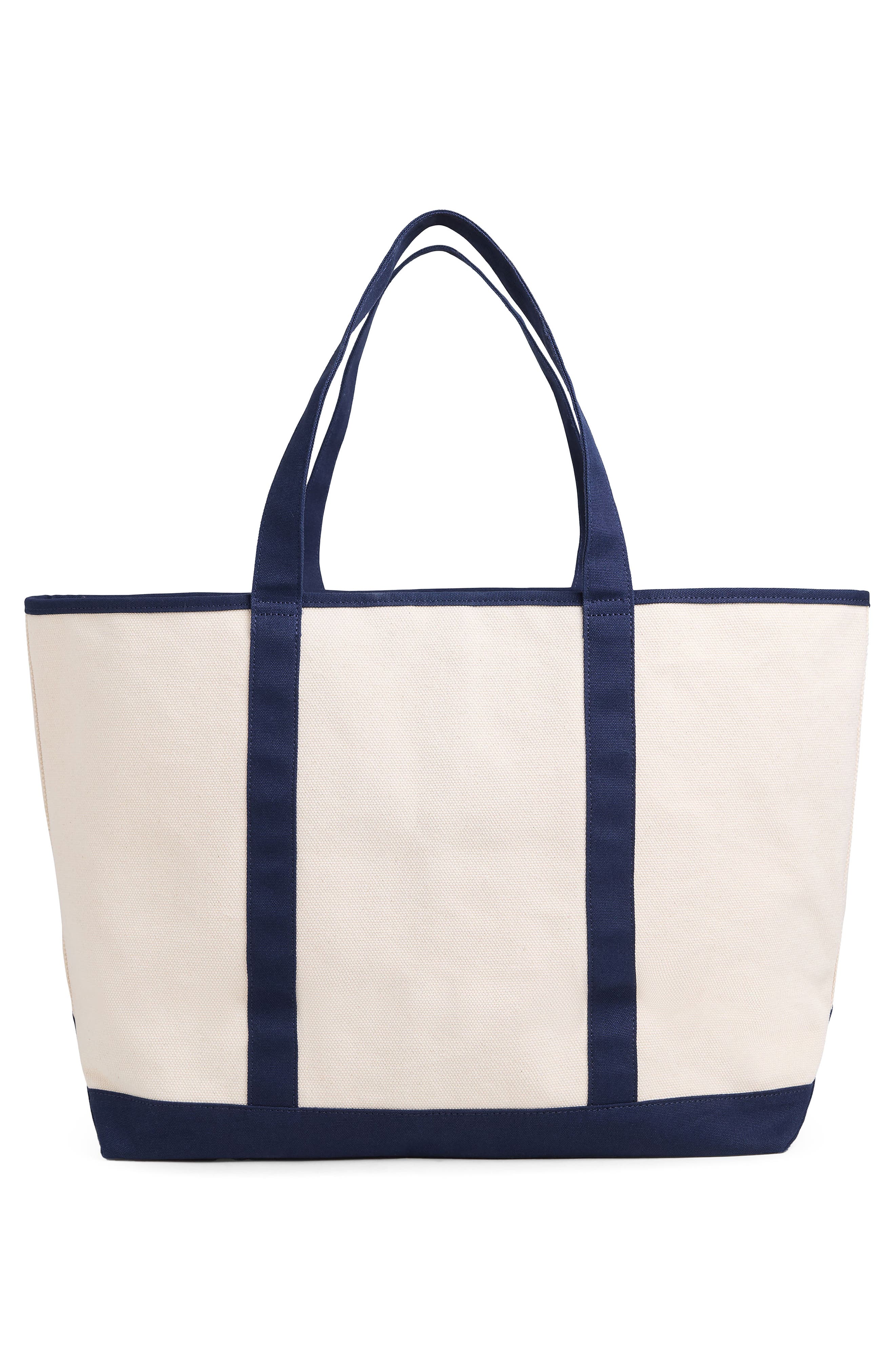 Large Logo Embroidered Canvas Tote, Alternate, color, NATURAL