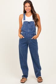 PinkBlush Wash Rolled Cuff Denim Overalls