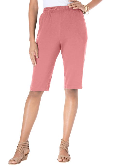 Plus Size Soft Knit Pull On Bermuda Short