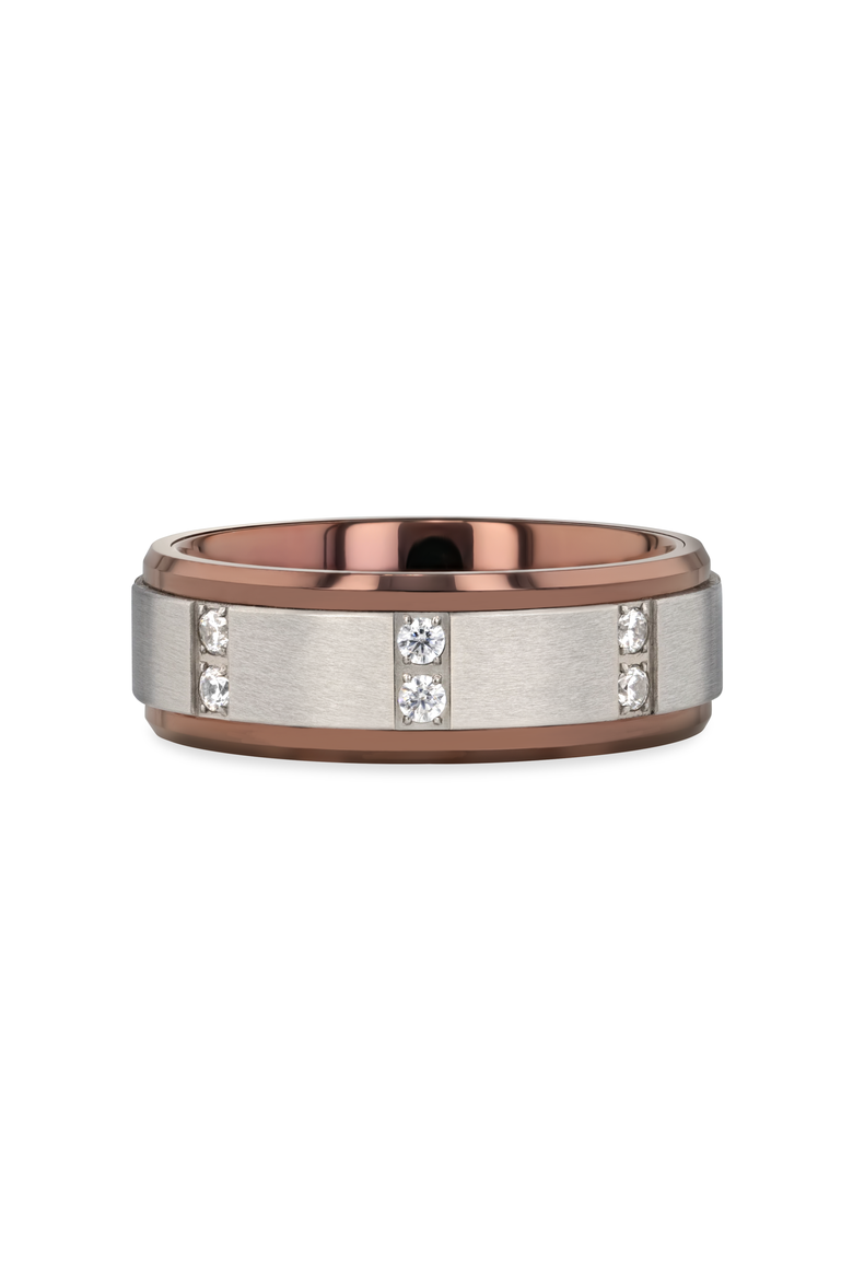 Beowulf Raised Center Tungsten Wedding Band, Alternate, color, Espresso