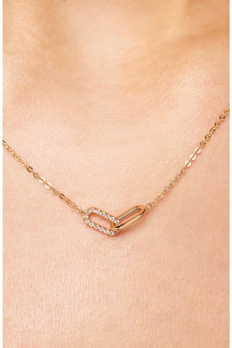 Solid Yellow Gold - Diamond Link Necklace, Alternate, color, Gold
