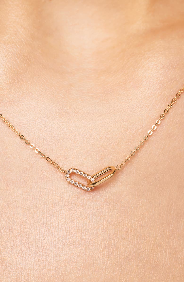 Ana Luisa Solid Yellow Gold - Diamond Link Necklace, Alternate, color, Gold