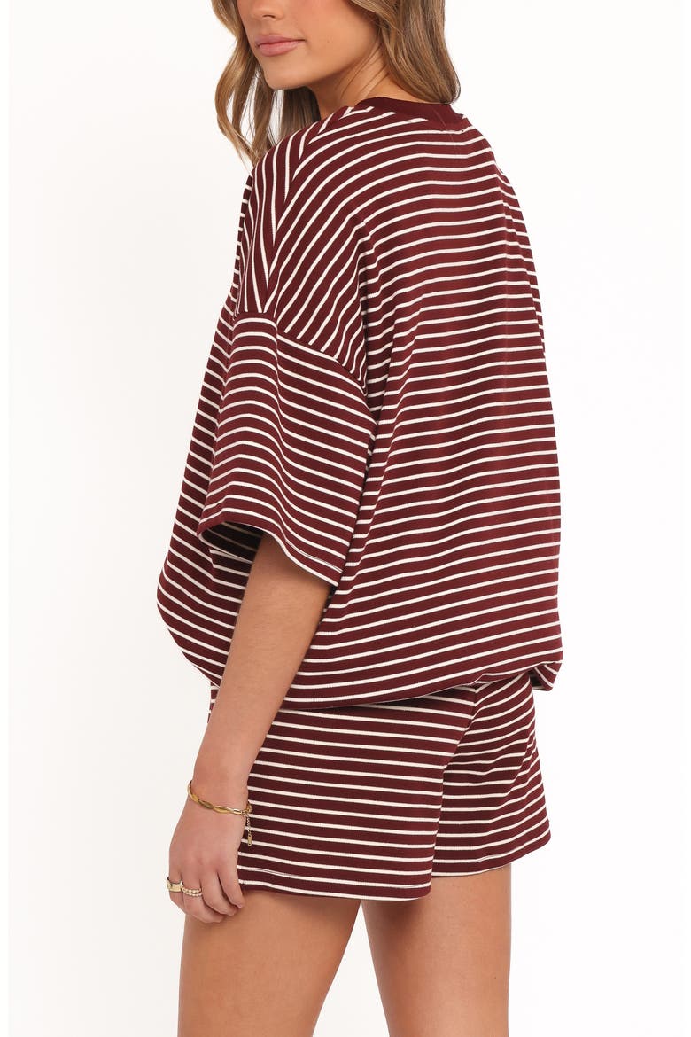 Wilda Oversize T-Shirt, Alternate, color, BURGUNDY CREAM STRIPE