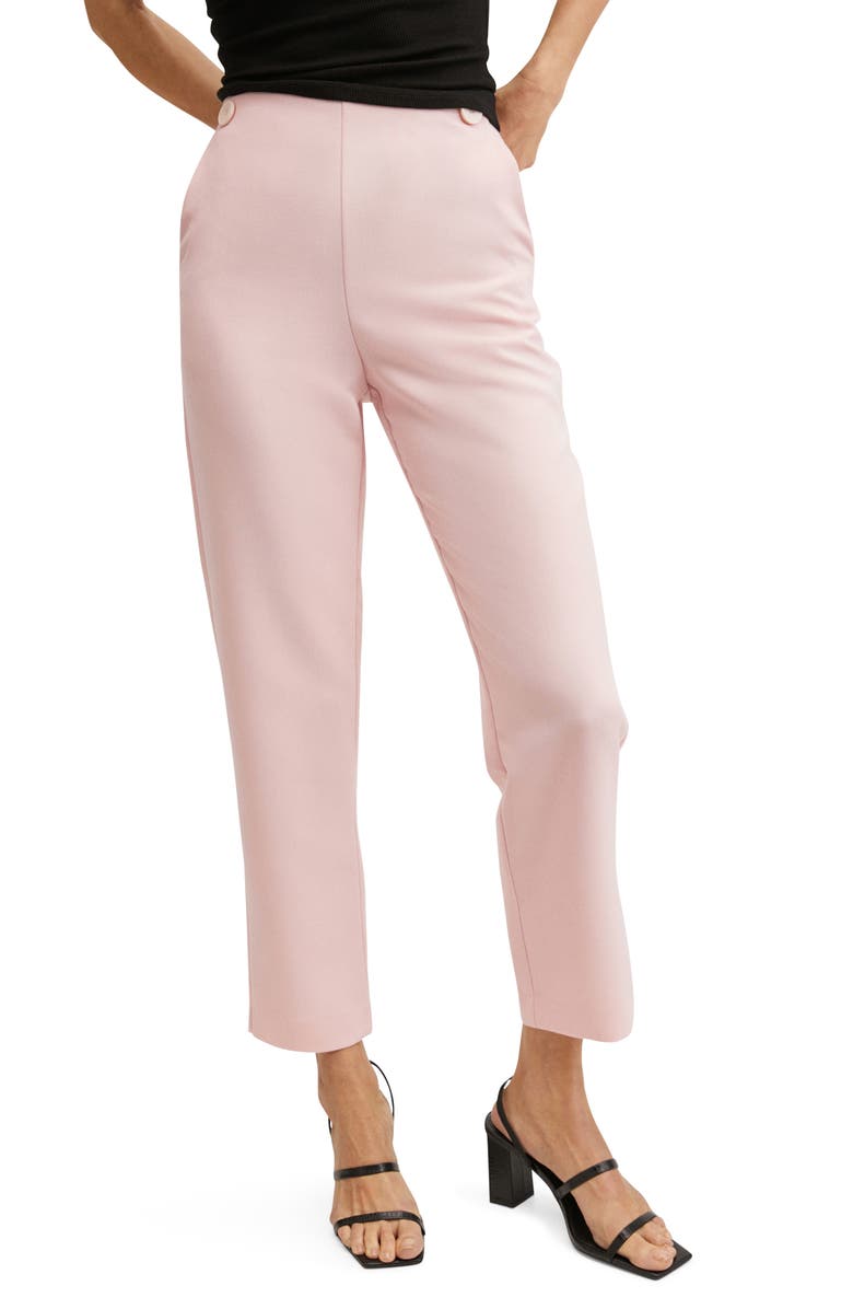 MANGO Button Detail Crop Pants, Main, color, 