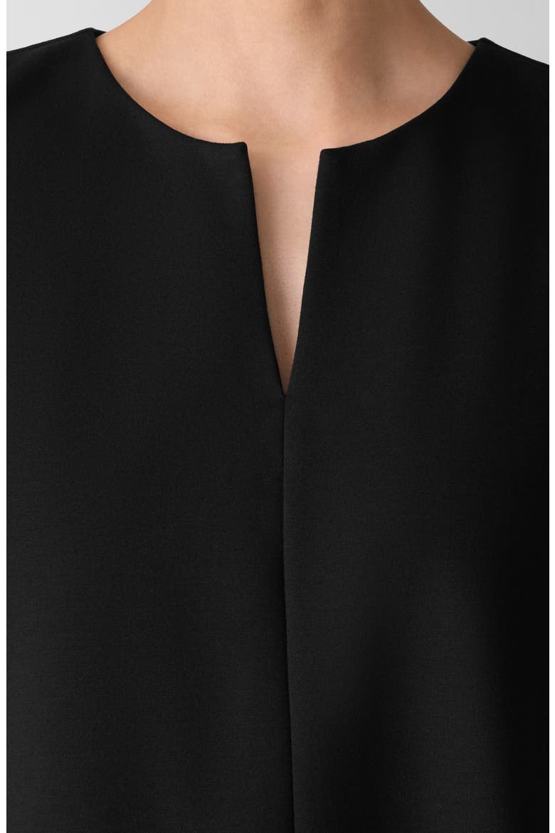Split Neck Shift Dress, Alternate, color, BLACK