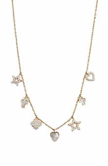 Pavé Mother-of-Pearl Charm Station Necklace