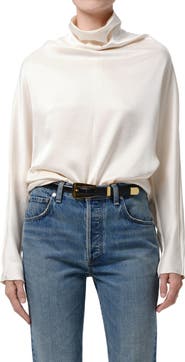 Citizens of Humanity Ilaria Draped Mock Neck Top