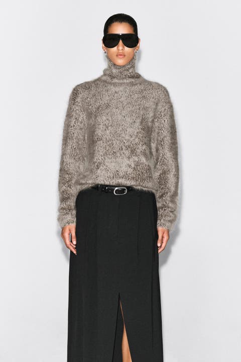 Chunky Brushed-cashmere Mock-neck Sweater