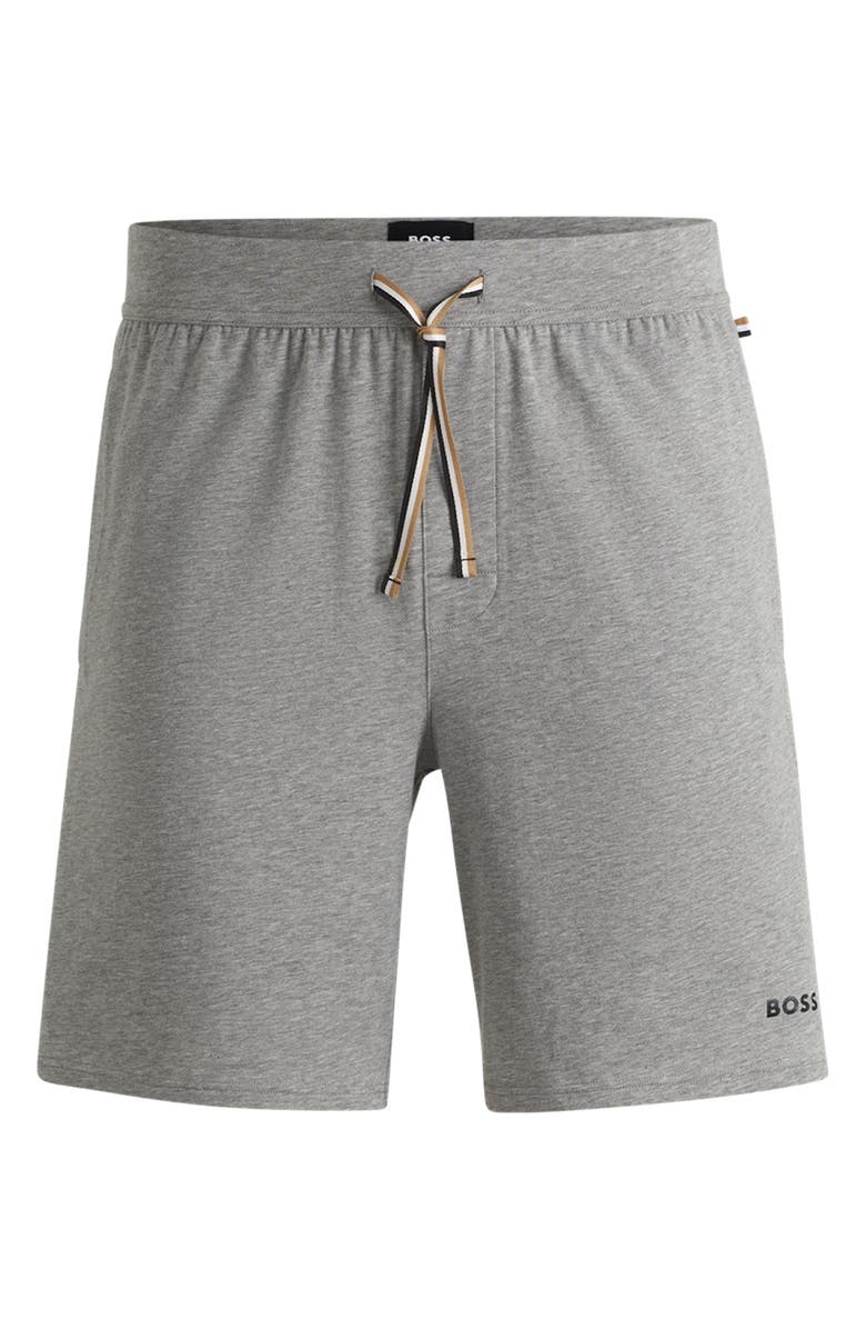 BOSS Unique Drawstring Jersey Lounge Shorts, Alternate, color, Medium Grey