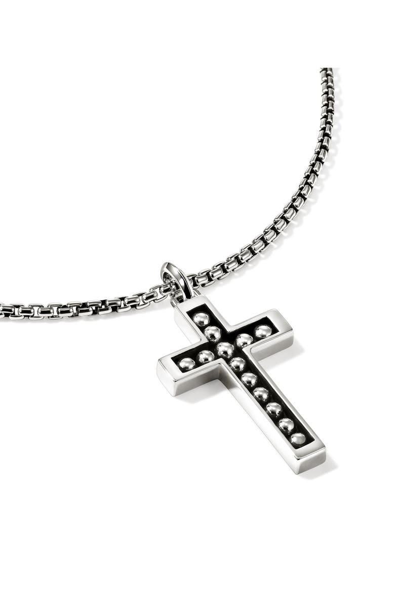 John Hardy Nailhead Cross Pendant Necklace, Alternate, color, Silver