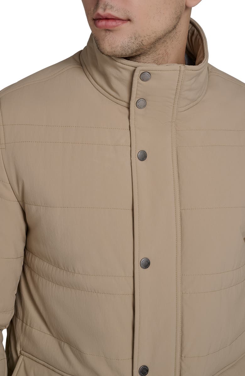 Cole Haan Signature Stretch Crinkle Quilted Jacket, Alternate, color, Khaki
