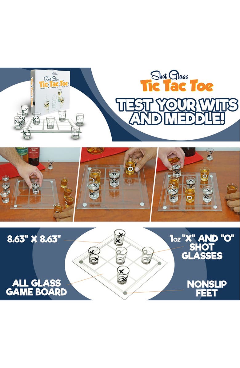 Fairly Odd Novelties Shot Glass Tic Tac Toe, Drinking Game Twist, Adult Game, Alternate, color, Multicolored