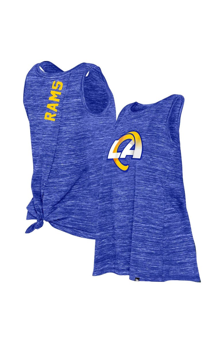 New Era Women's New Era Los Angeles Rams Royal Reverse Space-Dye Back-Knot Tank Top, Alternate, color,