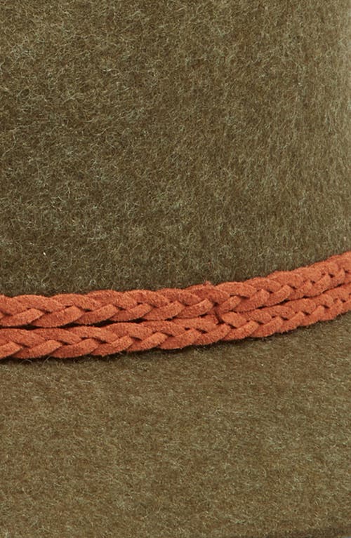 Treasure & Bond Double-braid Wool Felt Fedora In Olive Kalamata Heather