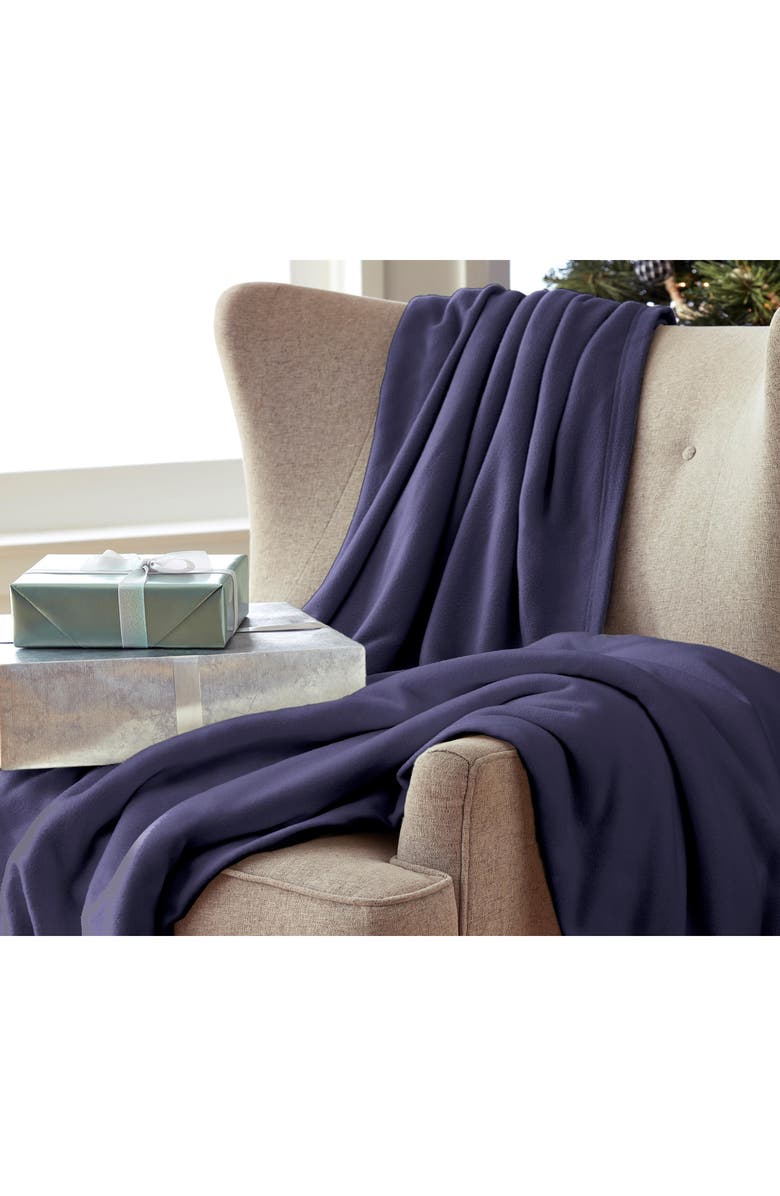 Martex Supersoft Fleece Throw Blanket, Alternate, color, Navy