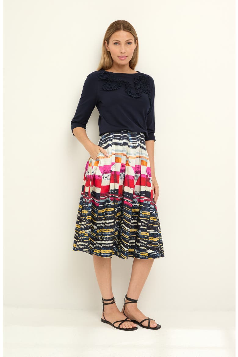 Ruffle Appliqué Knit Top, Alternate, color, DARK INDIGO