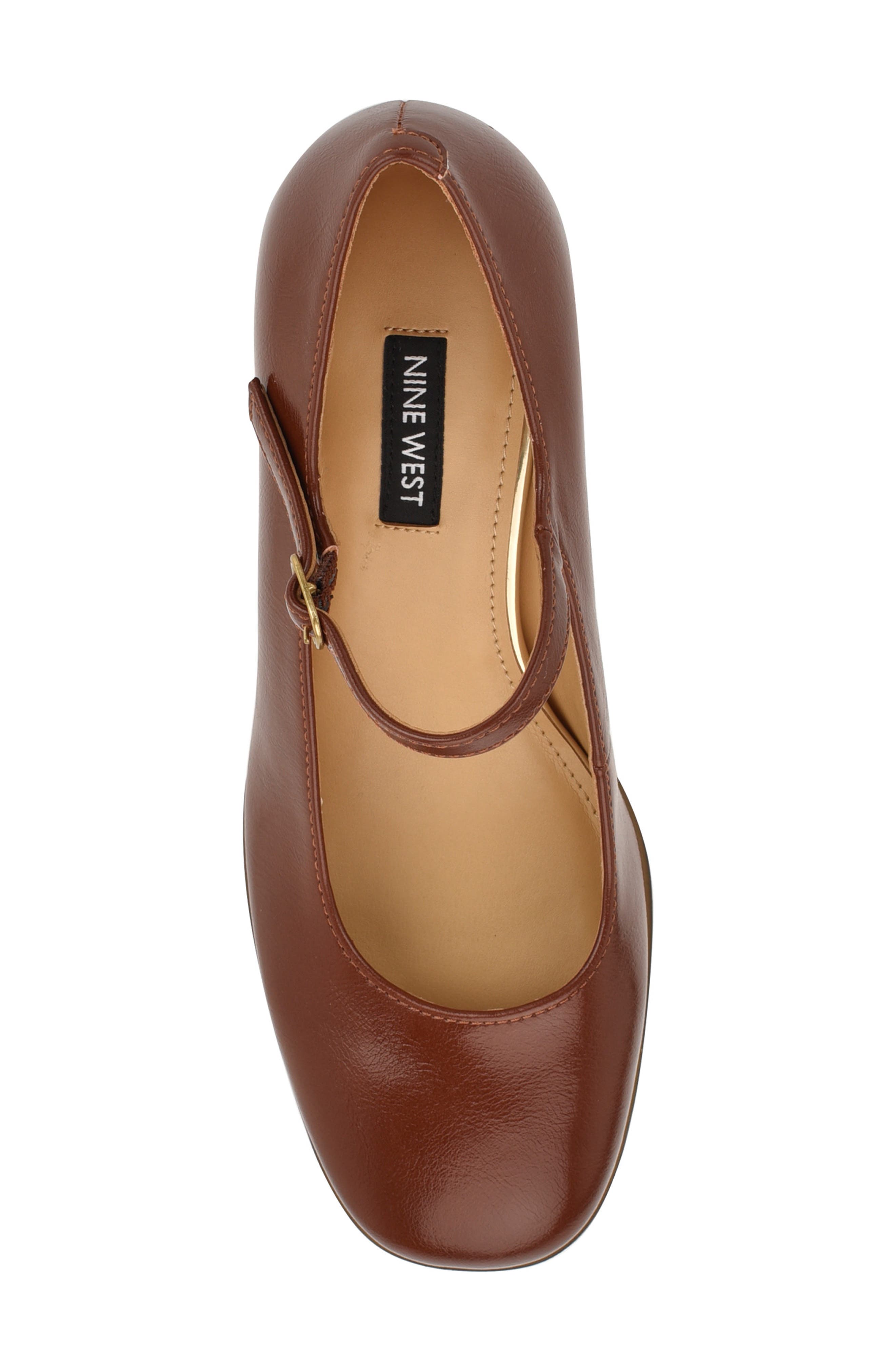 Nine West Mary Jane Pump, Alternate, color, Brown Patent