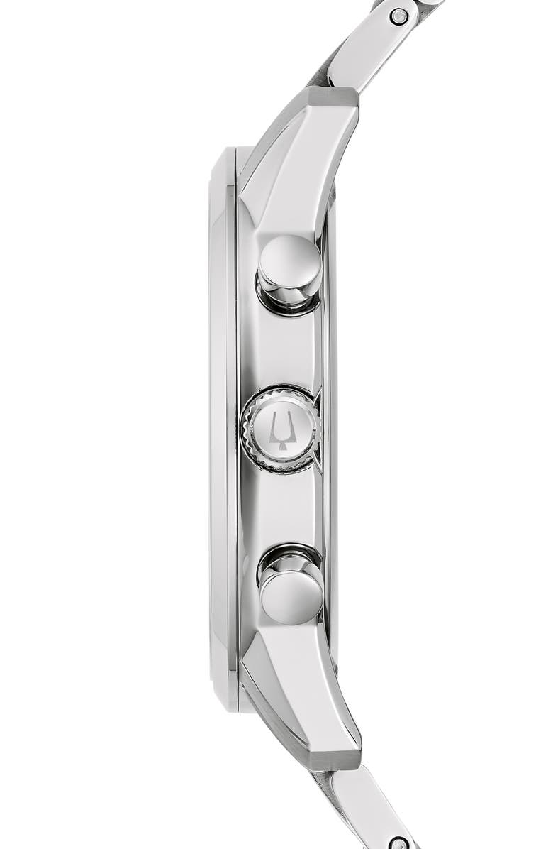 BULOVA Sutton Bracelet Chronograph Watch, 41mm, Alternate, color, Silver-Tone