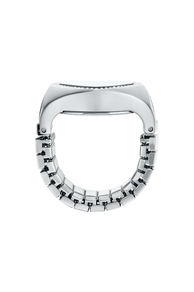 Heart Watch Ring, Alternate, color, SILVER