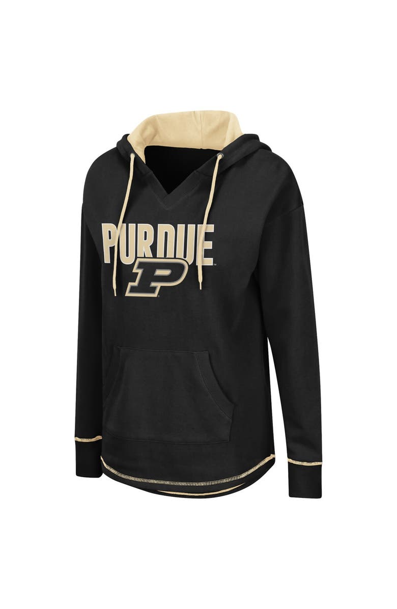 COLOSSEUM Women's Colosseum Black Purdue Boilermakers Tunic Pullover Hoodie, Alternate, color, 