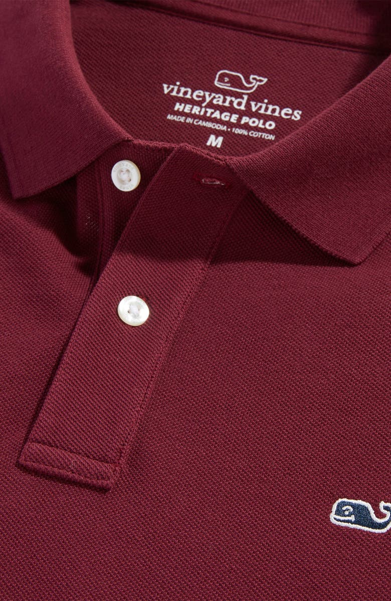vineyard vines Heritage Piqué Polo, Alternate, color, Crimson