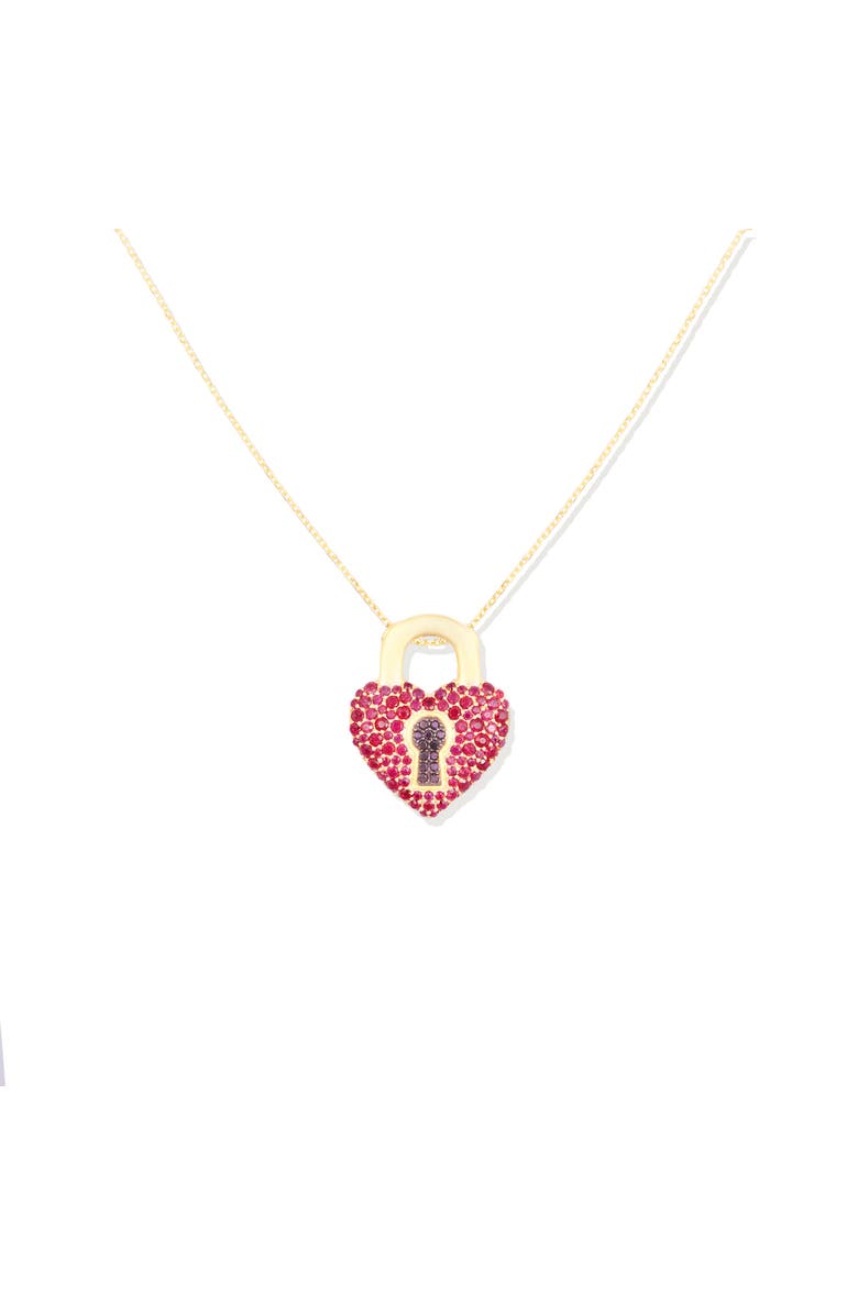 Campbell + Charlotte Juju Heart Locket Charm Necklace, Main, color, Gold