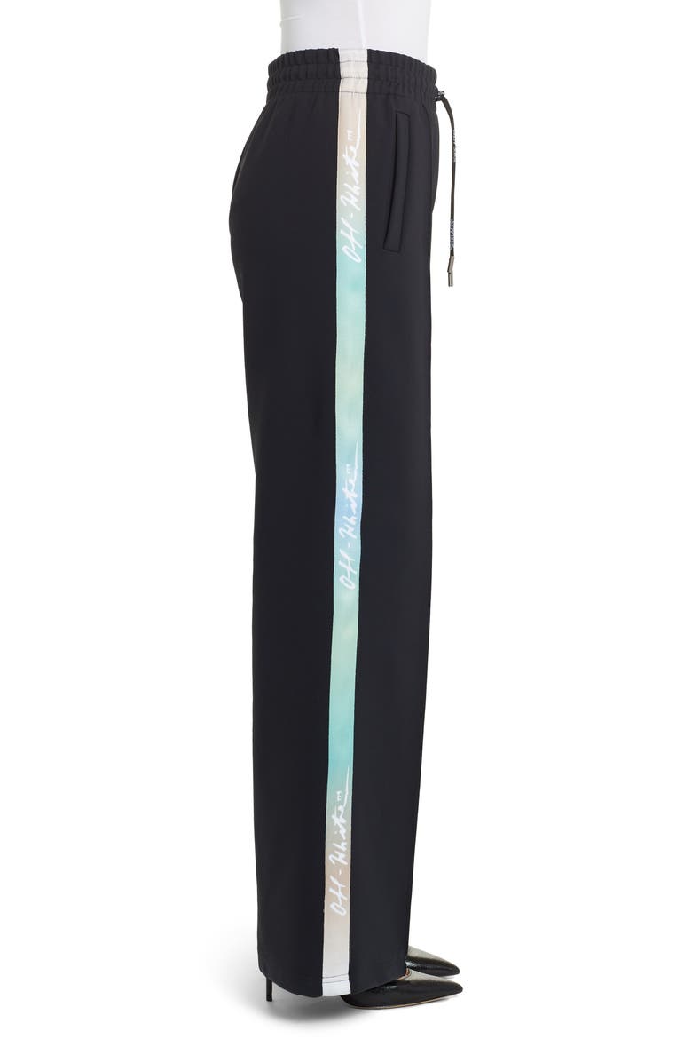 Wide Leg Jersey Track Pants, Alternate, color, BLACK