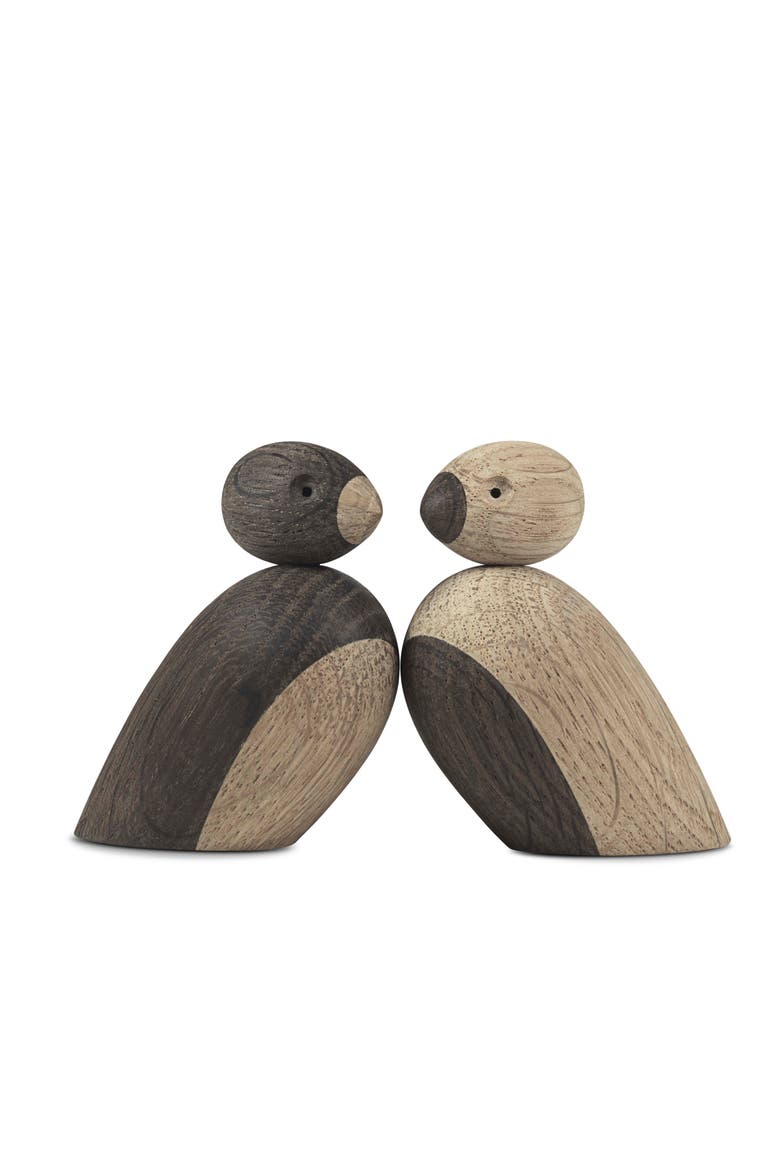 Kay Bojesen Pair of Sparrows, Alternate, color, Oak/Smoked Oak