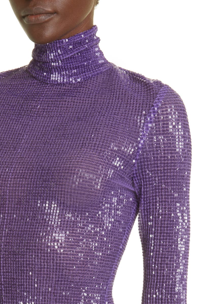 LaQuan Smith Paillette Turtleneck Top, Alternate, color,